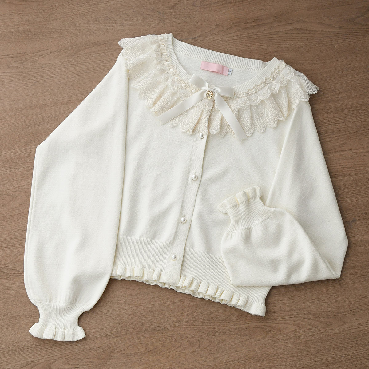 Retro Lace Bow Knitted Cardigan Sweater SE23903