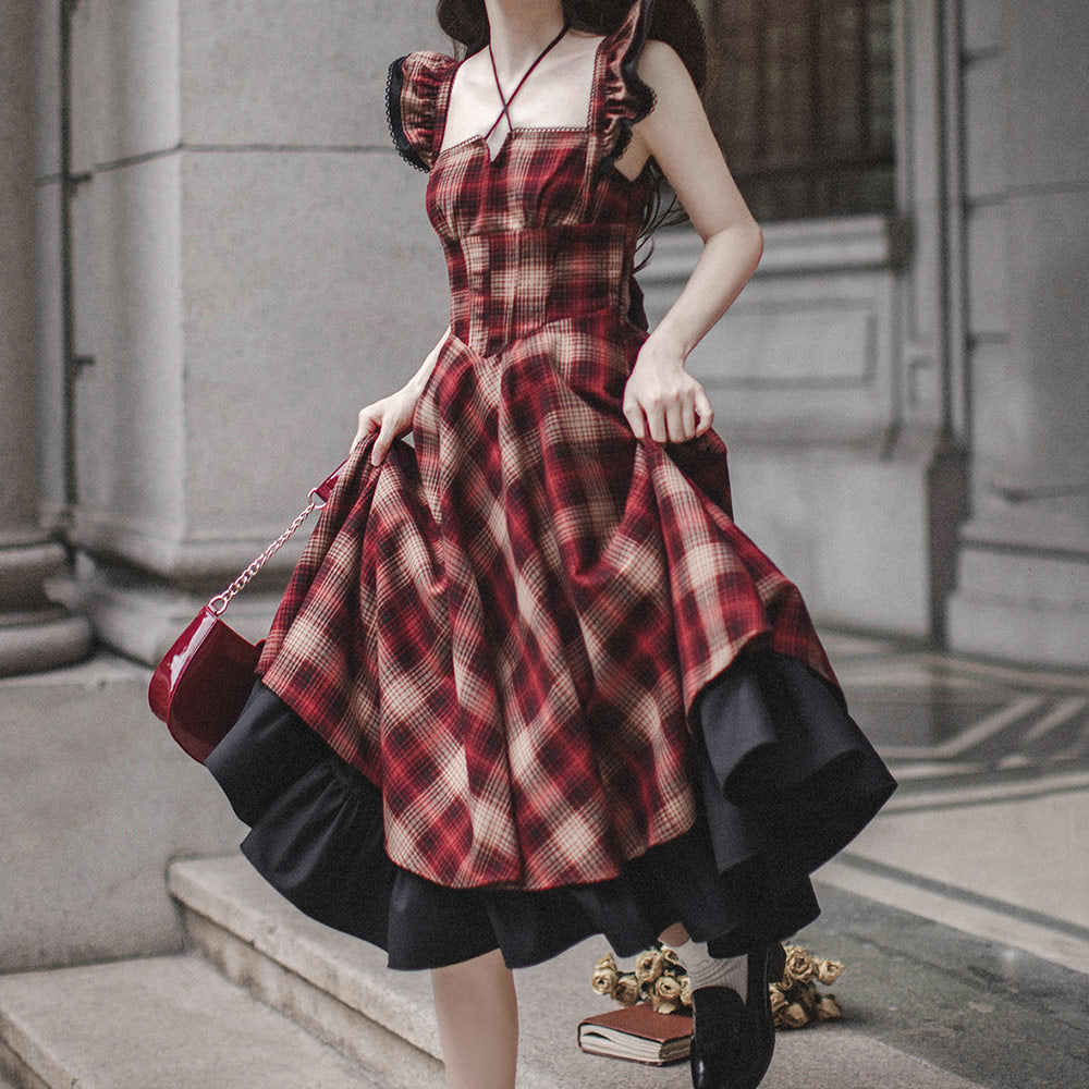 Retro Plaid Dress SE23615