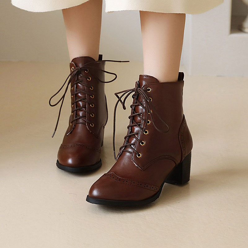 Retro Thick Heel Short Boots SE22926