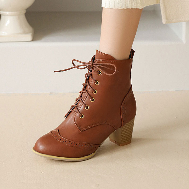 Retro Thick Heel Short Boots SE22926