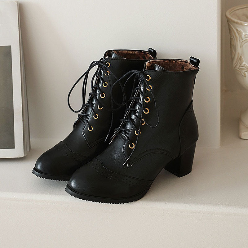 Retro Thick Heel Short Boots SE22926