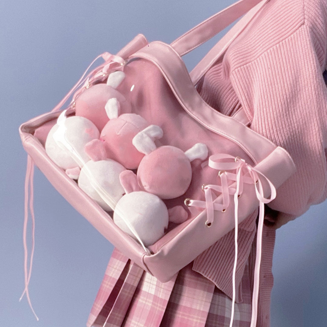 Ribbon Transparent Shoulder Bag SE22820