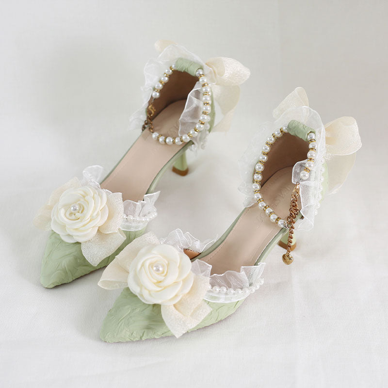 Rose Flower Elegant Heels Shoes SE23397