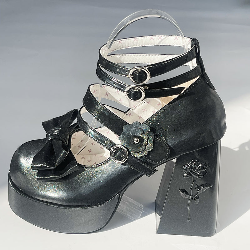 Rose Flower Heels Shoes SE23465