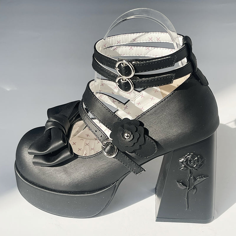 Rose Flower Heels Shoes SE23465