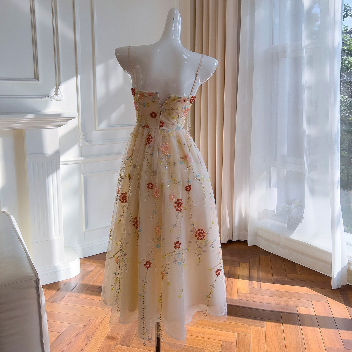 Sequin Floral Dress Mesh Wedding Party Prom Evening Dresses SE22897