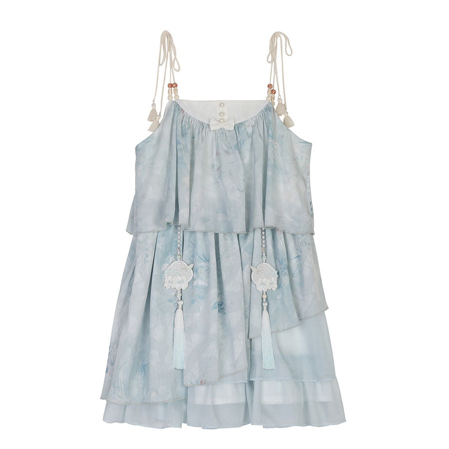 Shawl Fringe Flower Dress Set SE23255