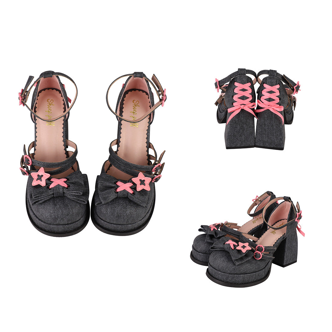 Star Bow Heels Shoes SE23277