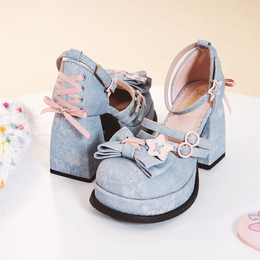 Star Bow Heels Shoes SE23277