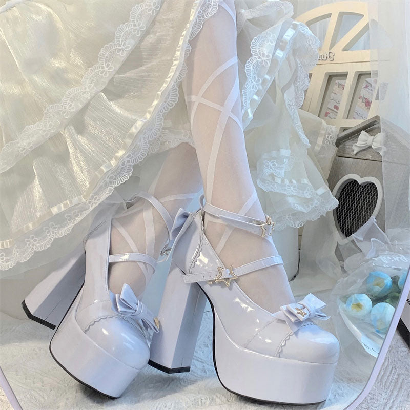 Star Bow Platform Heels Shoes SE22762