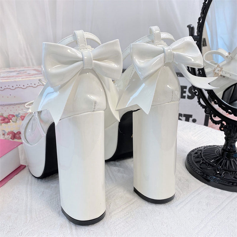 Star Bow Platform Heels Shoes SE22762