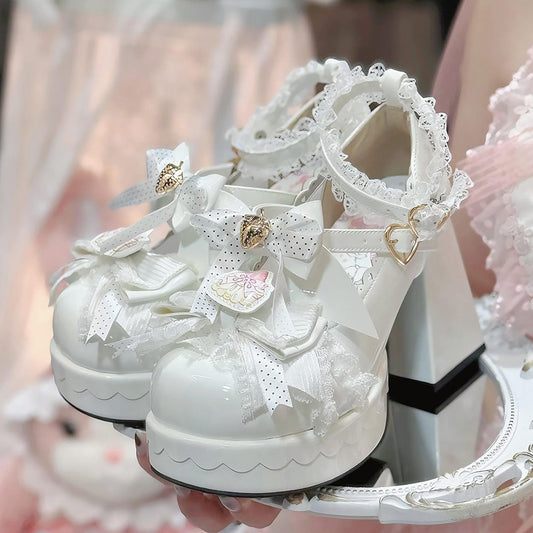Strawberry Bow Lolita Shoes SE23700
