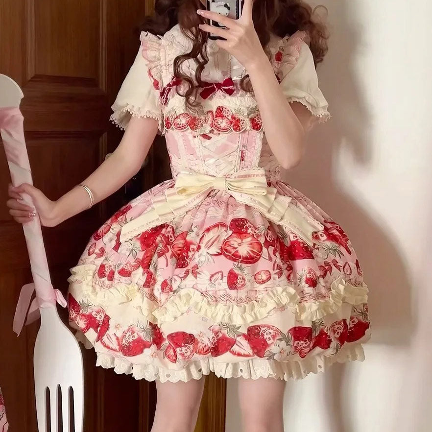 Strawberry Suspender Dress SE23573