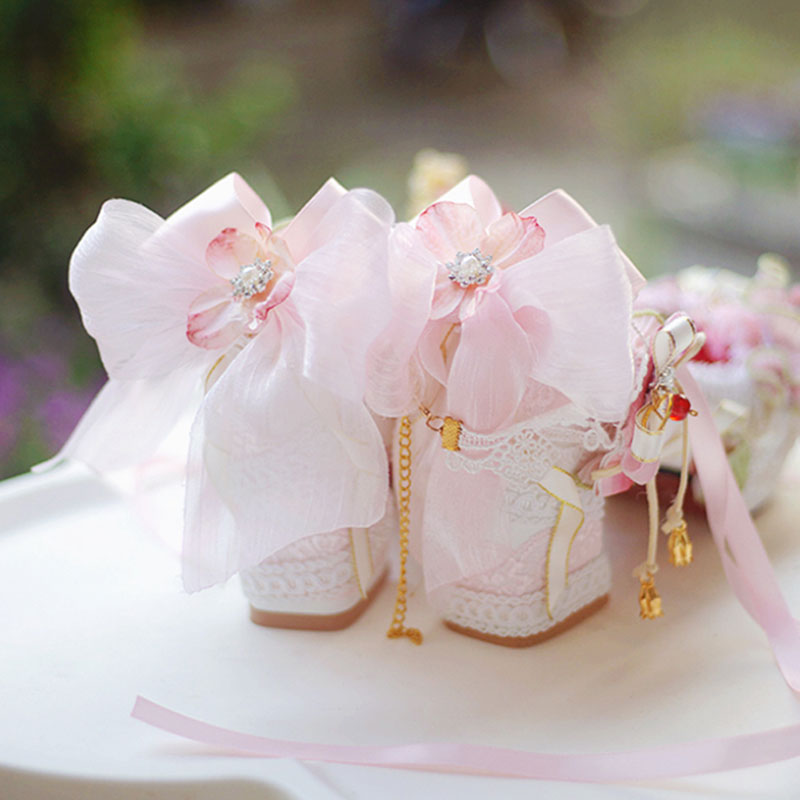 Strawberry heels with bows SE23322