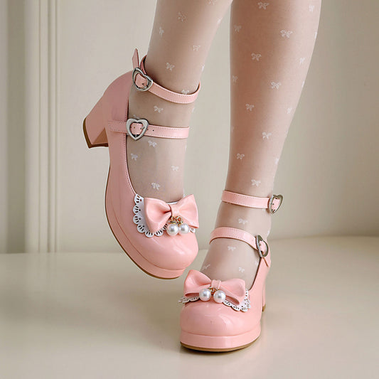 Sweet Bow Heels Shoes SE23537