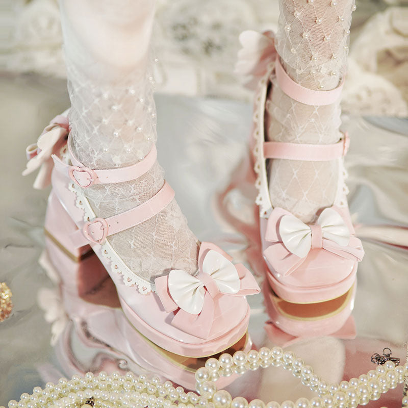Sweet Butterfly Bow Heels Shoes SE23376