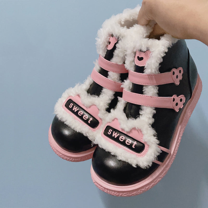 Sweet Plush Bear Ankle Boots SE22952