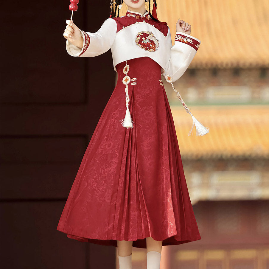 Tassel Flower Dress Hanfu Set SE23003