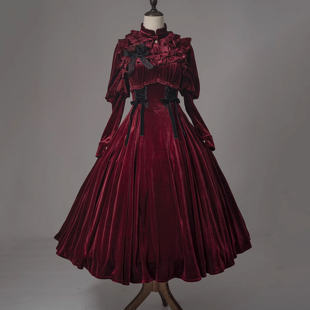 Velvet Bow Floral Dress SE22976