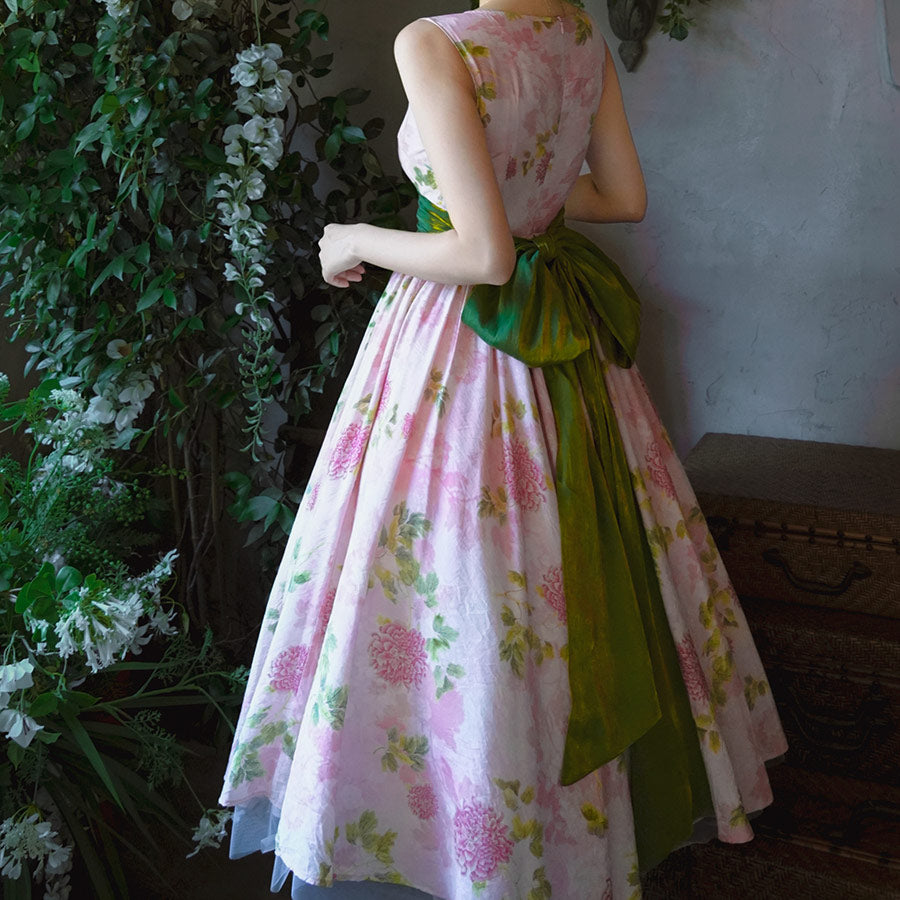Vintage Flower Bow Dress SE23571