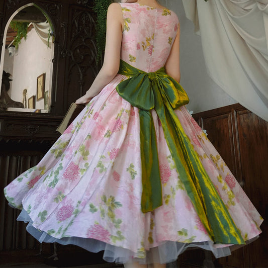 Vintage Flower Bow Dress SE23571