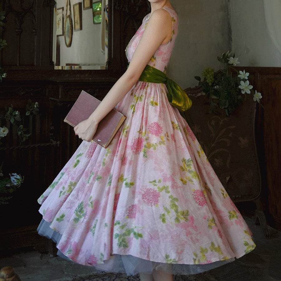 Vintage Flower Bow Dress SE23571