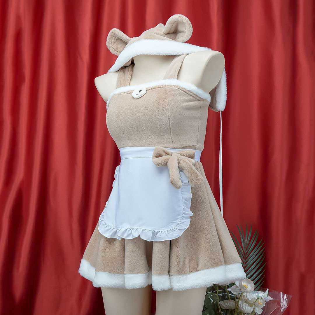Plush Bow Bear Maid Dress SE23056