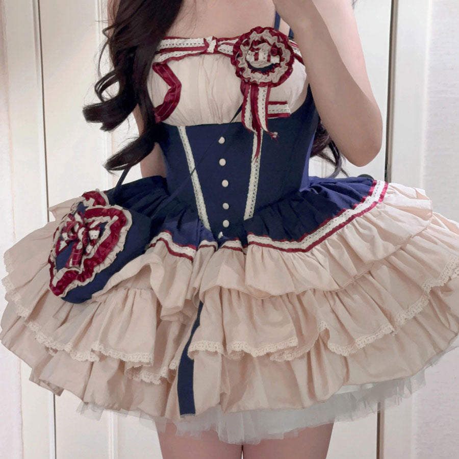 Blue Bow Flower Dress SE23077