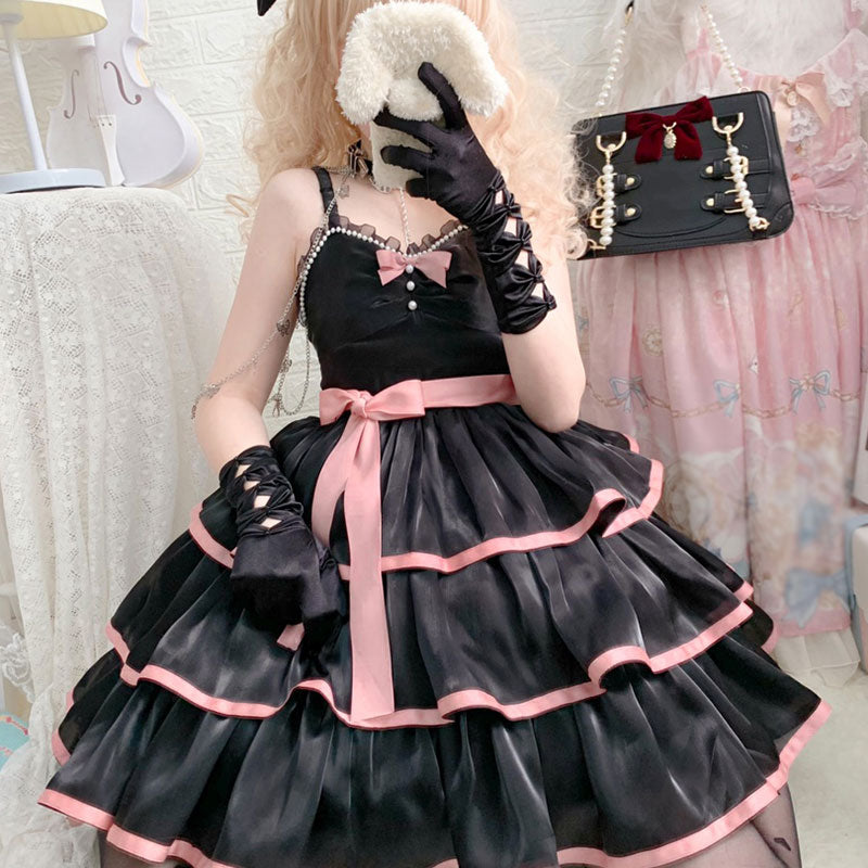 Gauze Lace Bow Dress SE22789