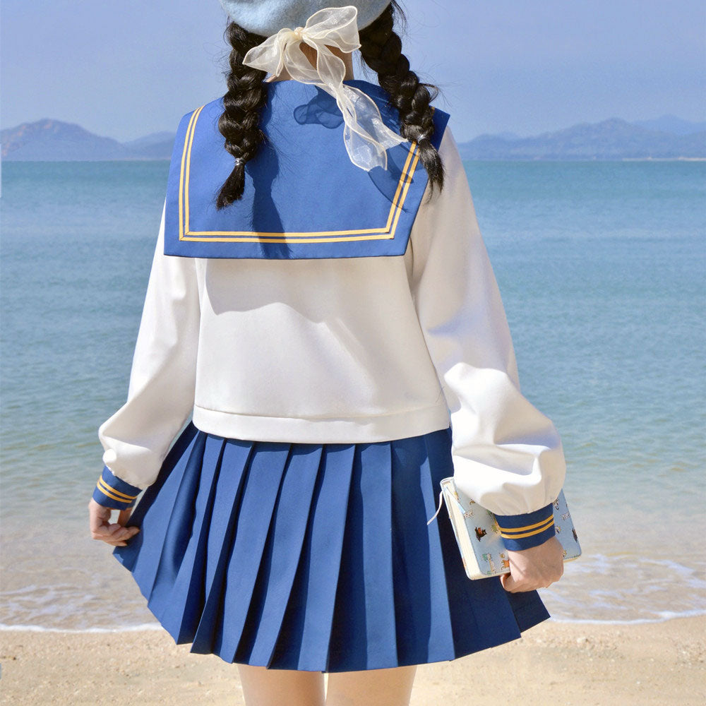 Navy Bow Uniform Pleated Skirt Set SE23101