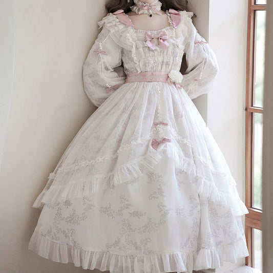 Lace Flower Bow Dress SE23140