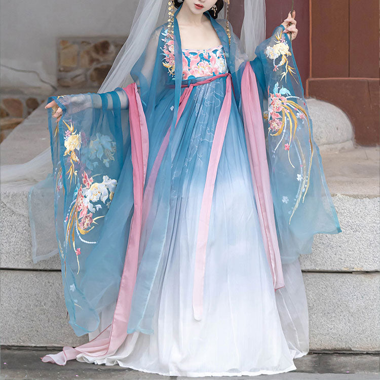 Flower Embroidered Hanfu Dress Set SE23071
