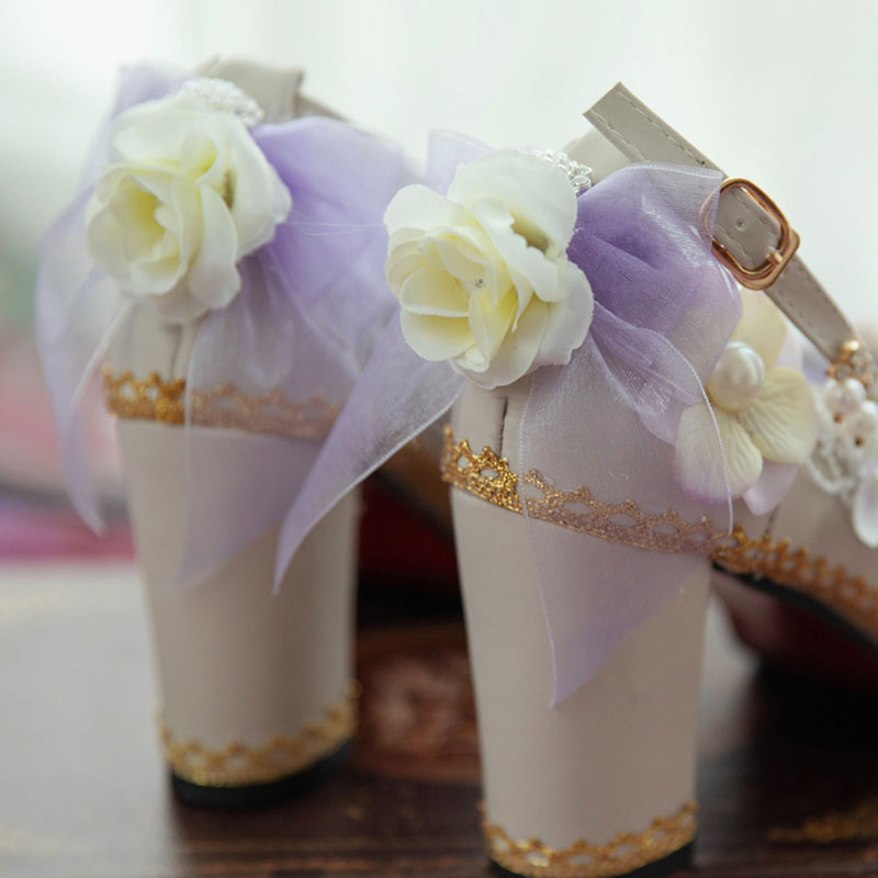 Purple Flower Pearl Shoes SE23335
