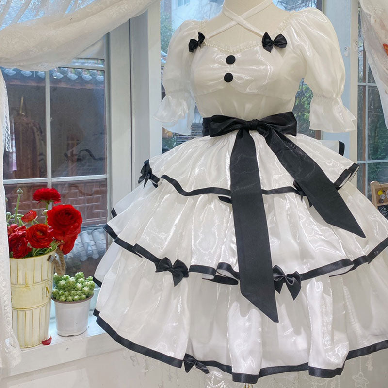 Gauze Lace Bow Dress SE22789