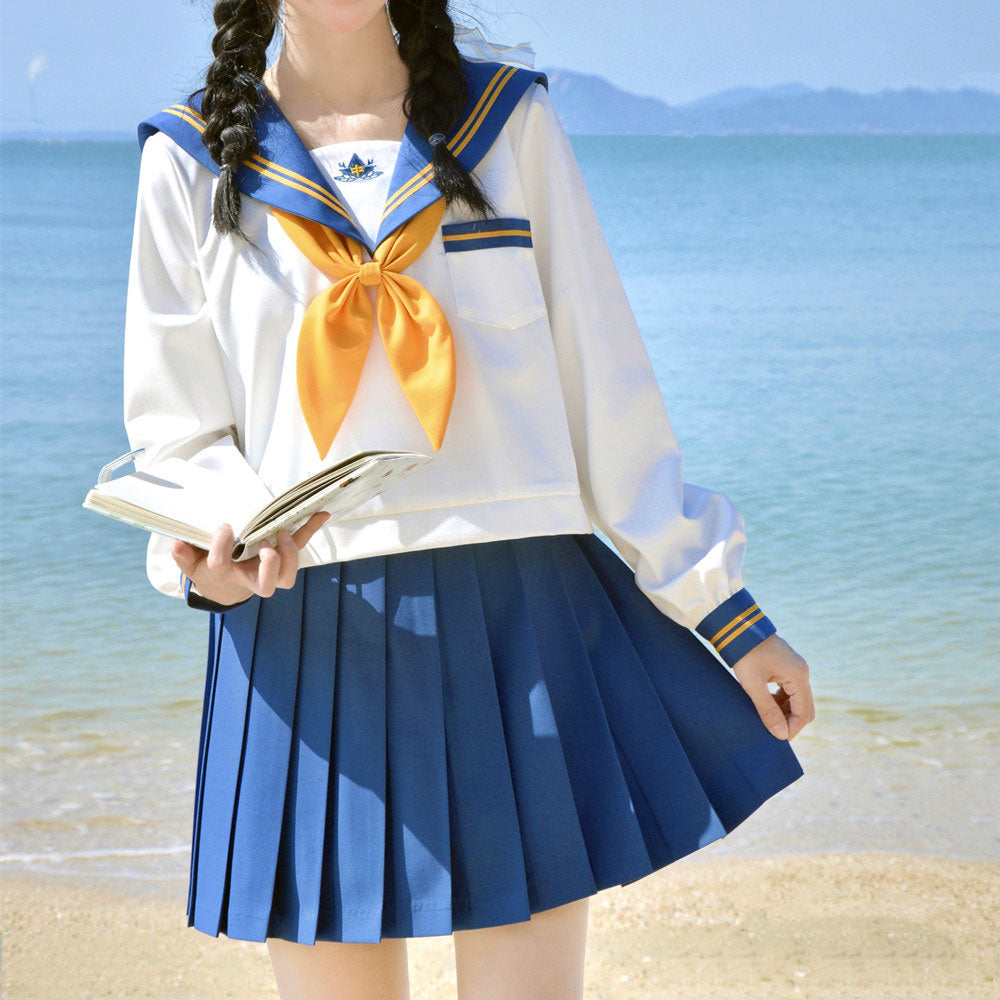 Navy Bow Uniform Pleated Skirt Set SE23101