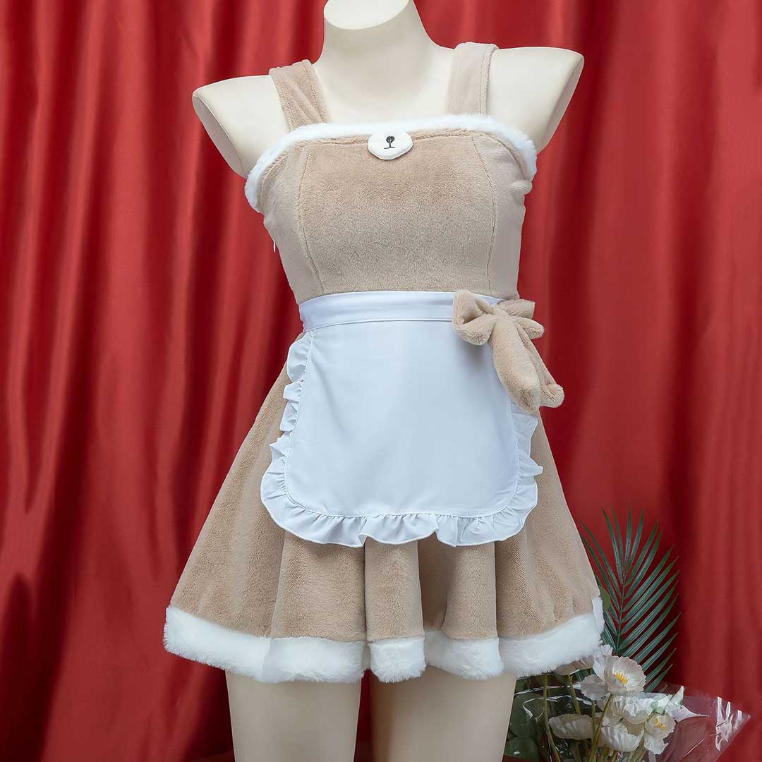 Plush Bow Bear Maid Dress SE23056