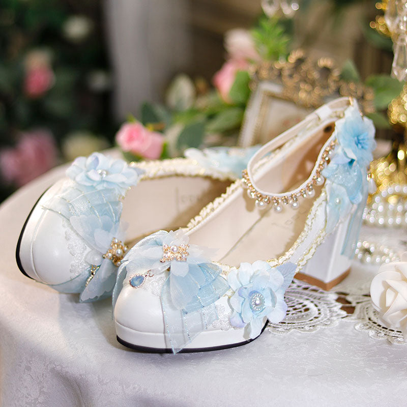Lace Bow Flower Shoes SE22455