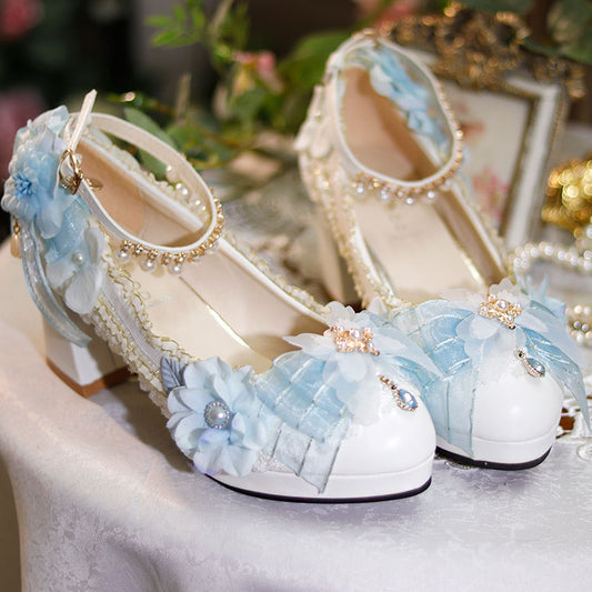 Lace Bow Flower  Shoes SE22455