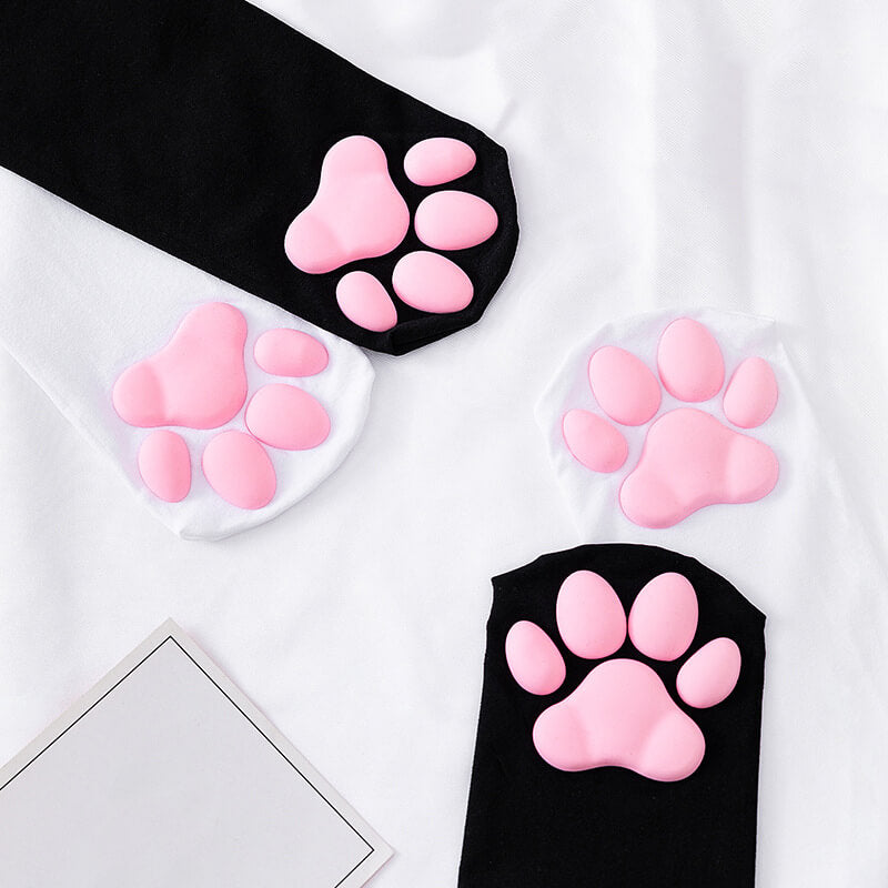 Cat Stockings, Paw Stockings,Pad Socks, Thigh High Stockings,3D Stockings