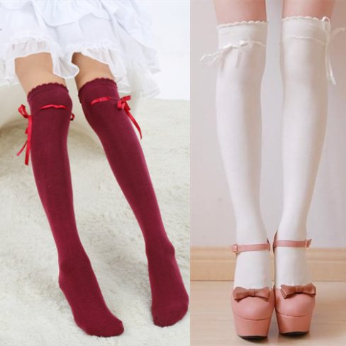 Cute sweet lace bowknot stockings SE929