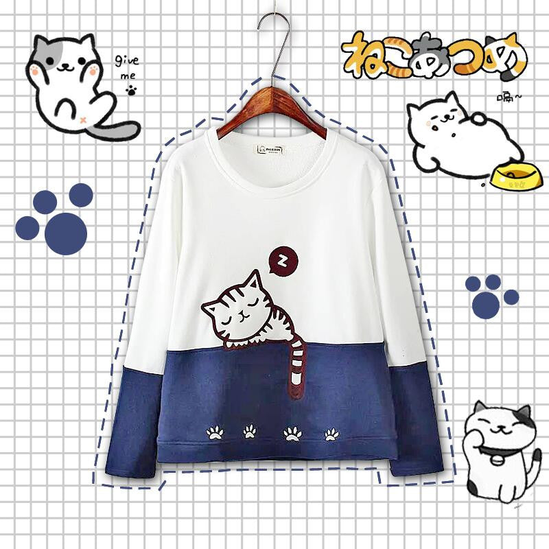 Cute Cat Fleece Pullover SE9183