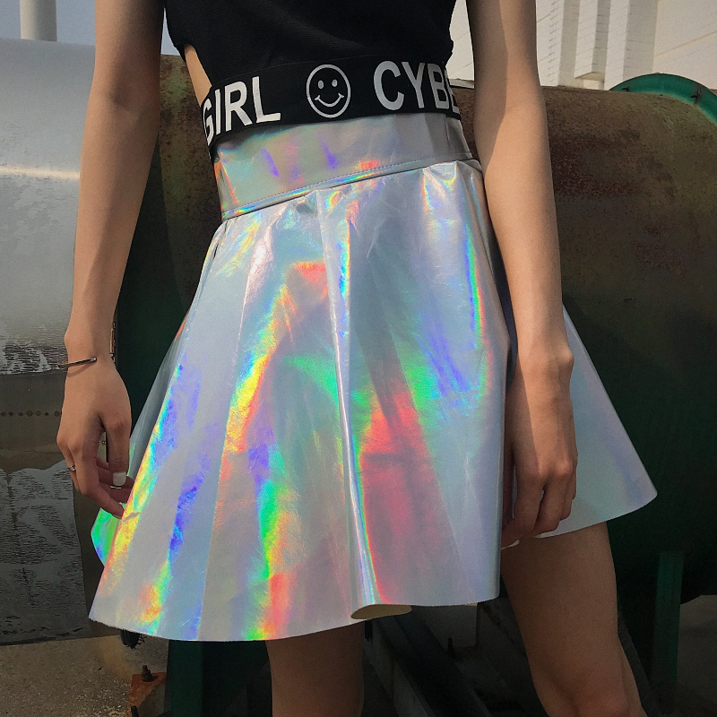 Harajuku Silver Tall Waist Skirt SE9708