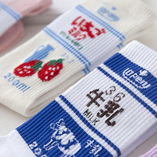 Cute Strawberry Milk Socks SE20036