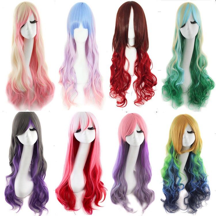 Lolita cosplay gradient curly wig SE10603