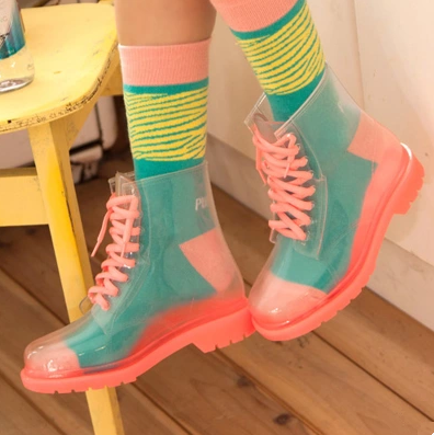 Transparent Candy Color Rain Boots SE3990