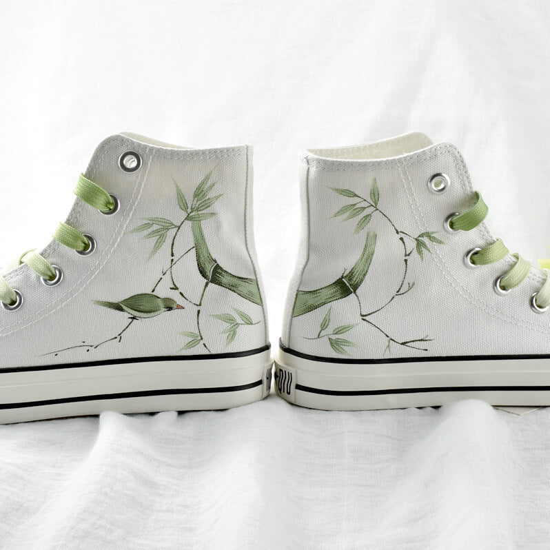 Bamboo Bird Hand Painted Shoes SE21554