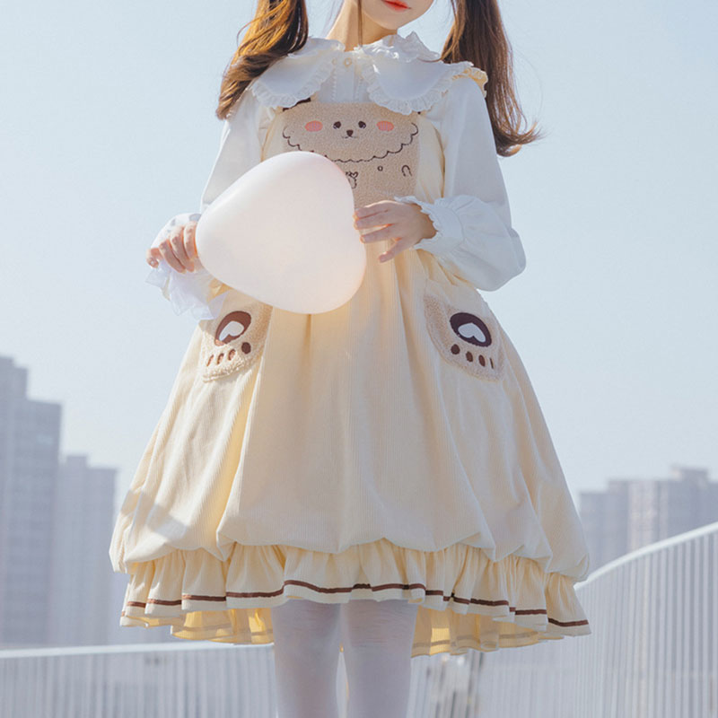 Bear Corduroy Overall Dress SE22607