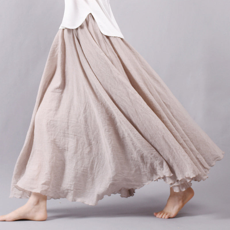 Band Cotton Linen Skirt SE20282
