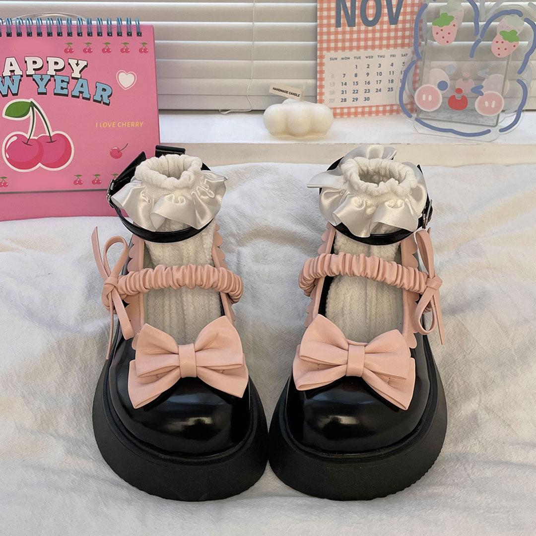 Bow Black Platform Shoes SE22634