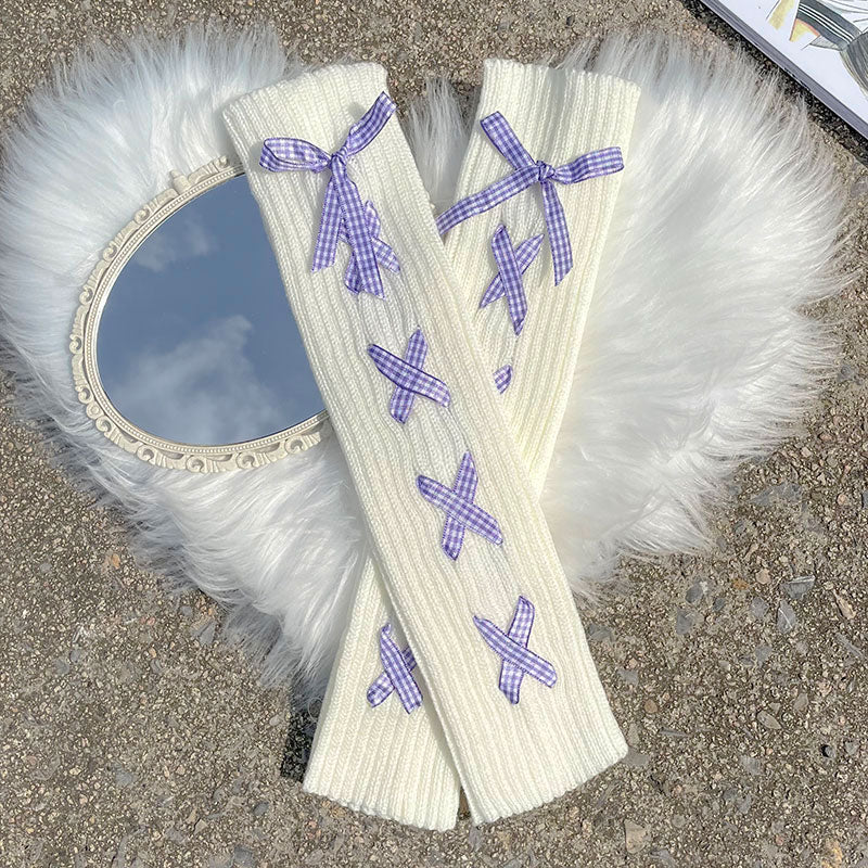 Bow Leg Warmers Knit Warm Socks SE22495